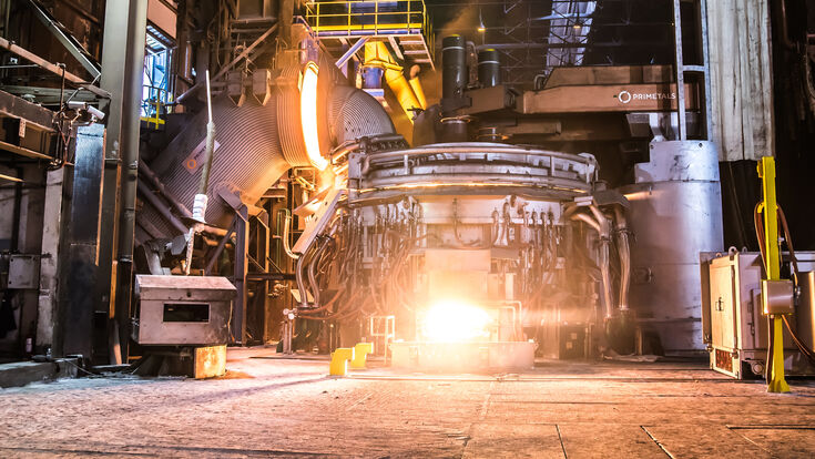 © Primetals Technologies Neue Technologie: der Elektrolichtbogenofen von Primetals Technologies im Einsatz.